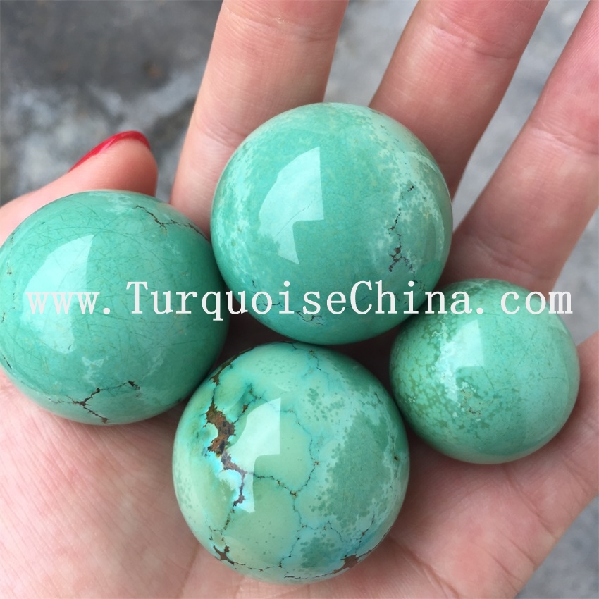 Natural round Shape Green Turquoise ball Gemstone Loose Beads