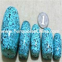 Natural HuBei turquoise rough cut out the Blue Antique Spiderweb Turquoise drum beads