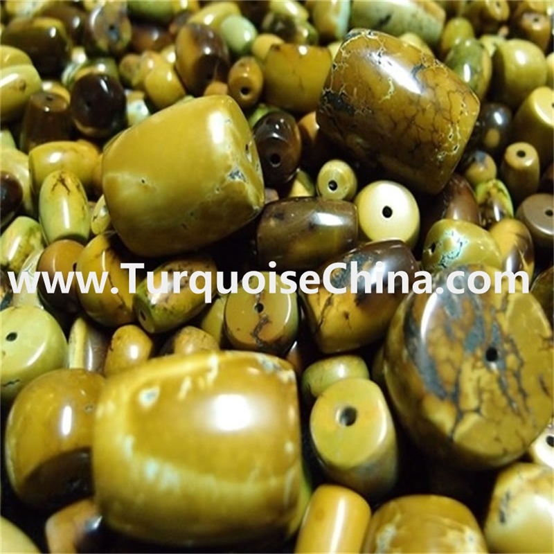 100% naturally genuine Apple Green Turquoise drum Beads
