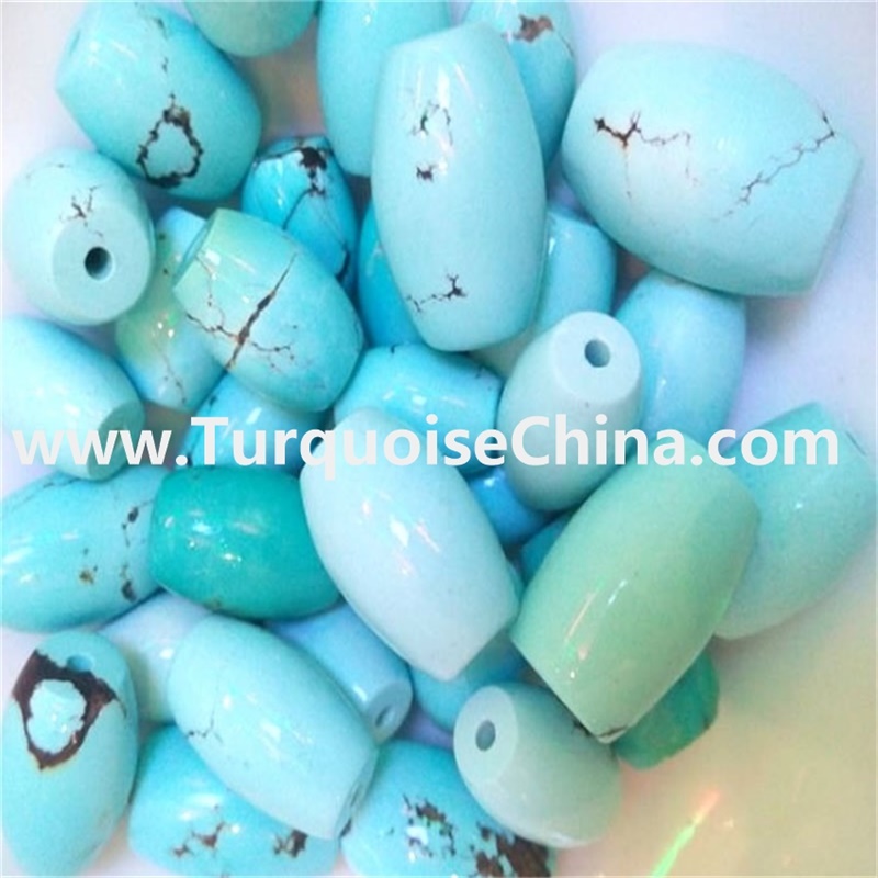 Original naturally turquoise Genuine Graduated Turquoise Drum Gemstone Beads