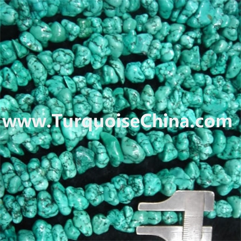 Genuine Natural American Turquoise Chip Beads for Jewelry Making (7x9mm)