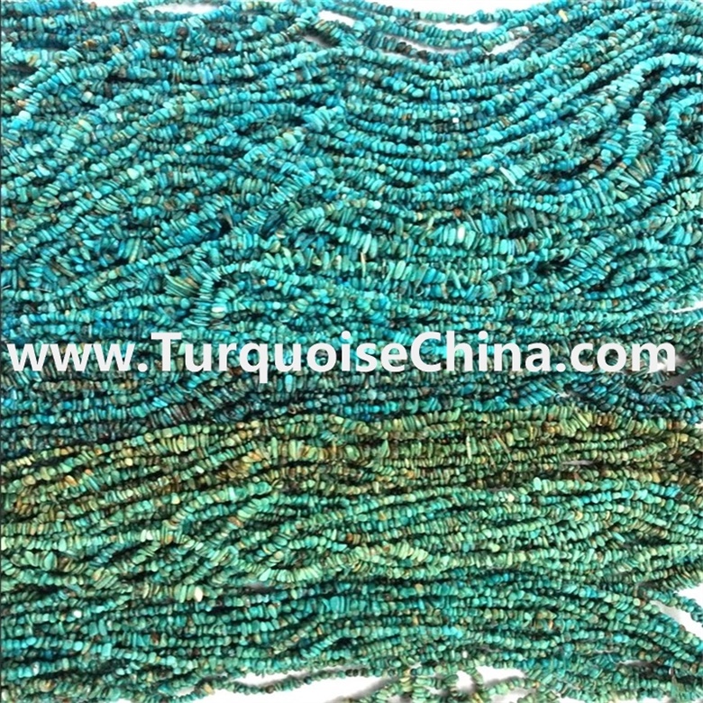 Kingman Turquoise chips/ Beads/ Green turquoise/ Arizona Turquoise/ 16" long strand