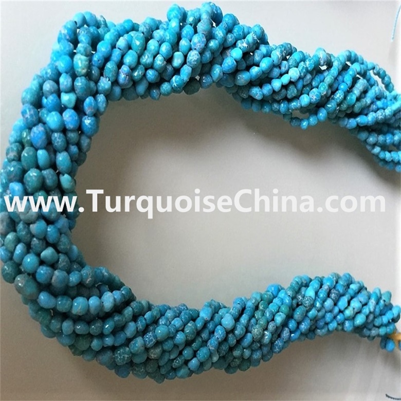 Natural Turquoise Gemstone Round Beads, Turquoise Chips Beads, 15 inch Full Strand
