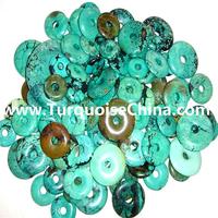 Natural Arizona Turquoise Smooth Turquoise Circle Beads,Turquoise Donut Beads