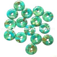 Large Stone naturally turquoise Donut Pendant Beads