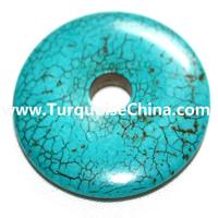 Turquoise Donuts beads Genuine Natural Blue Donut Pendant Bead 10mm -50mm