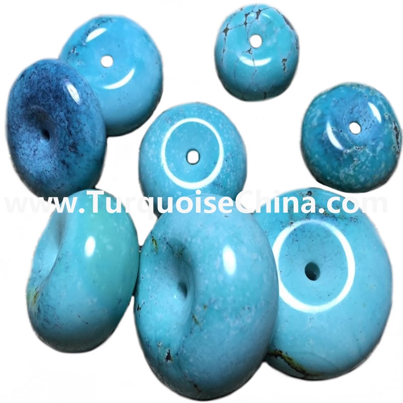 Turquoise Donut beads Gemstone stones for Necklace Jewelry