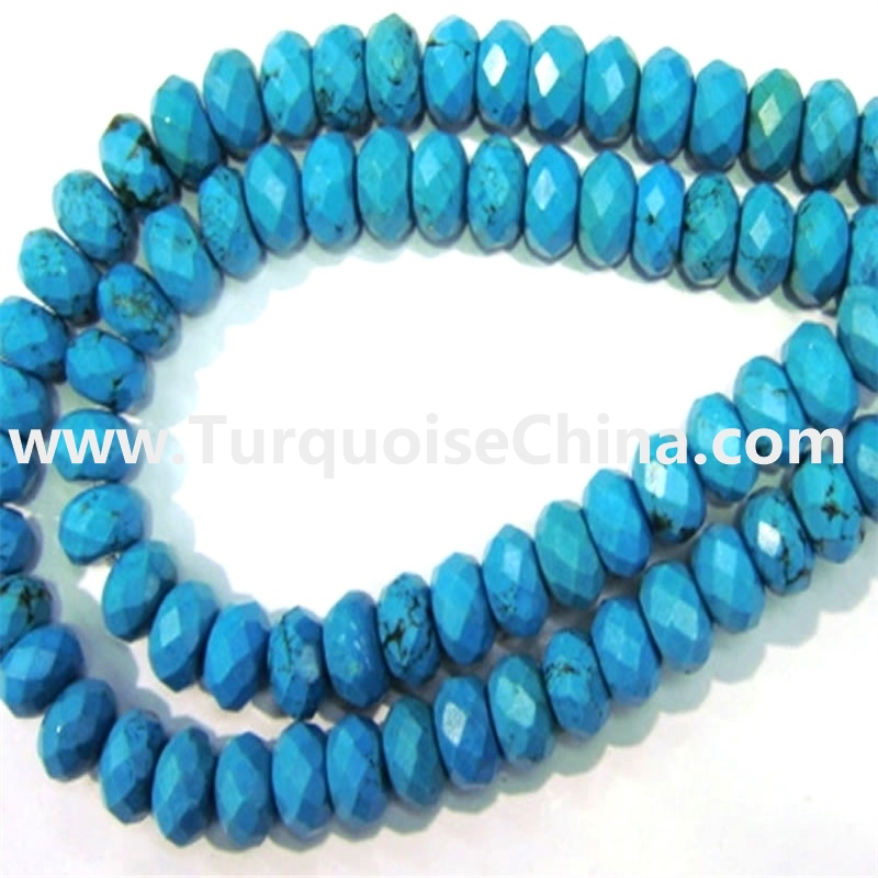 Turquoise Faceted Rondelle Beads,Turquoise Faceted Abacus Beads