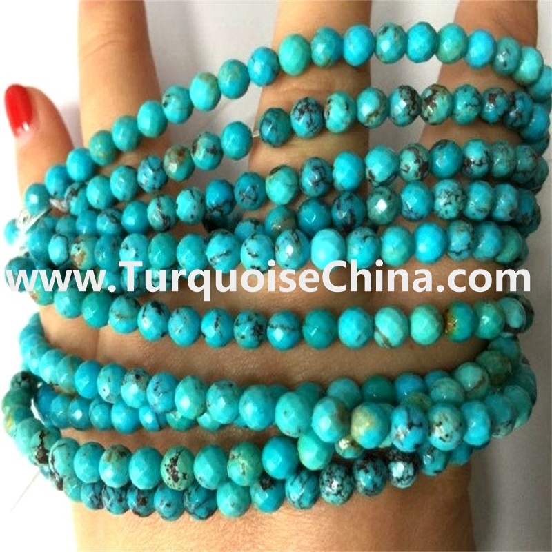 Turquoise Natural Round Faceted Gemstone Beads Various Sizes