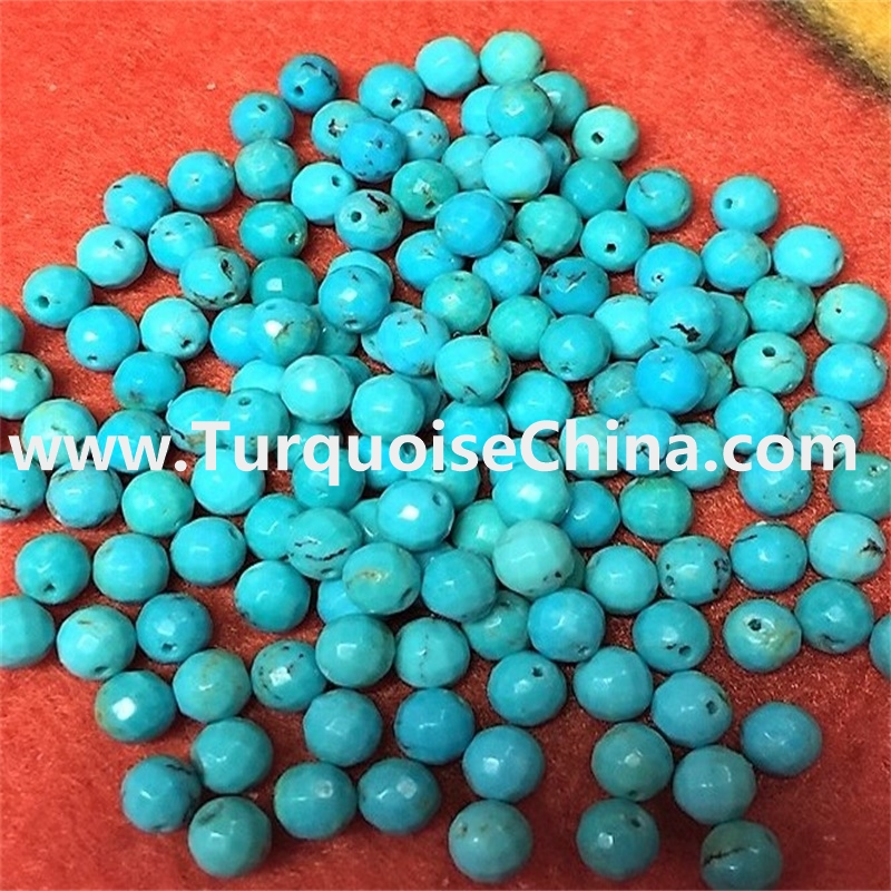 Stabilized Faceted Round Loose Gemstone Bead Sleeping Beauty 4-12mm