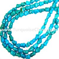 Naturally Genuine Turquoise Dogbone Beads Necklace 
 16 inch per string