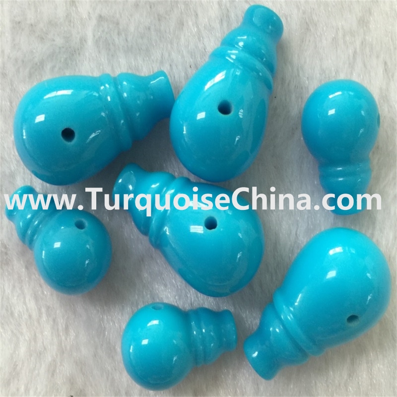 35Mm Top Blue Turquoise Carved Buddha Beads Gemstone Jewellery