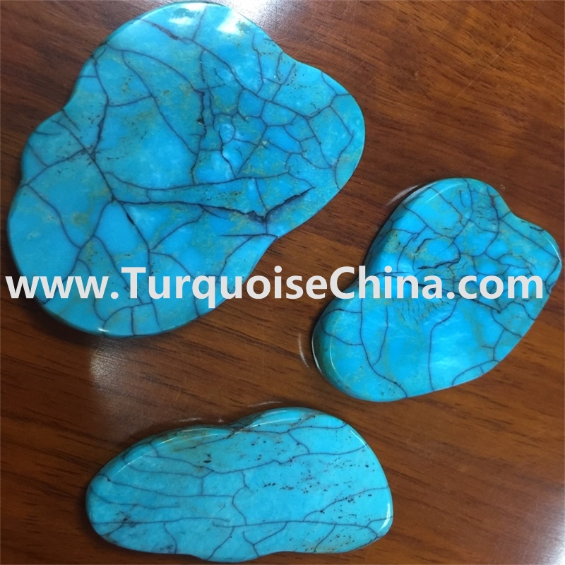 Blue Aqua Turquoise Slice Beads Free Form Loose Beads Supplies  15.5