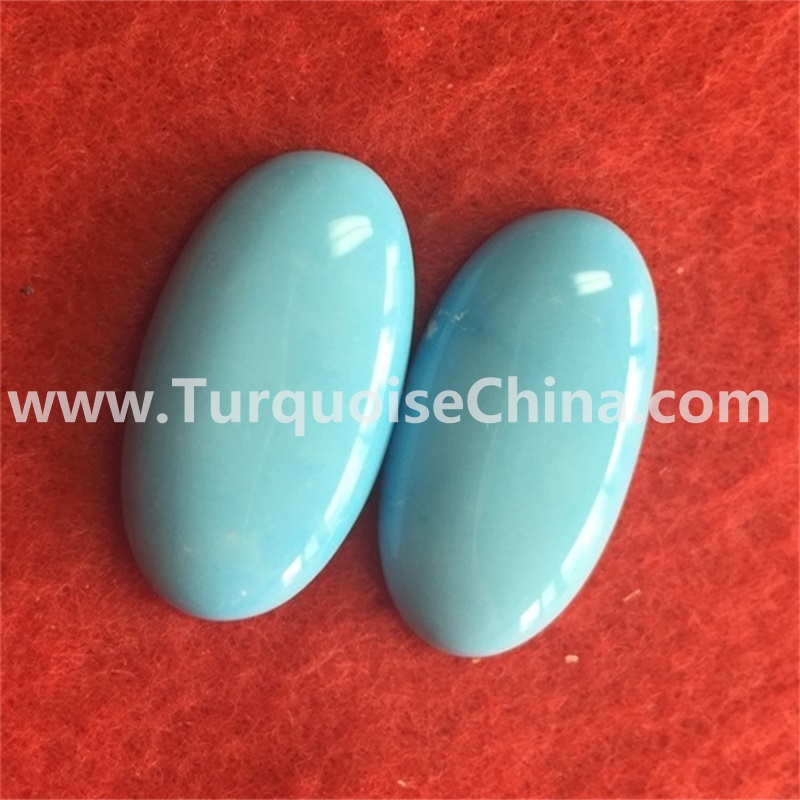 Unique natural turquoise oval cabochon beads semi-gemstone jewellery