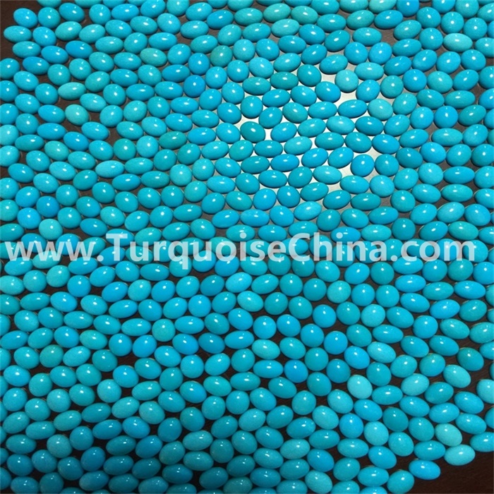 100 pieces Oval Shaped 100% Natural Sleeping Beauty Turquoise Cabochons 9x7mm