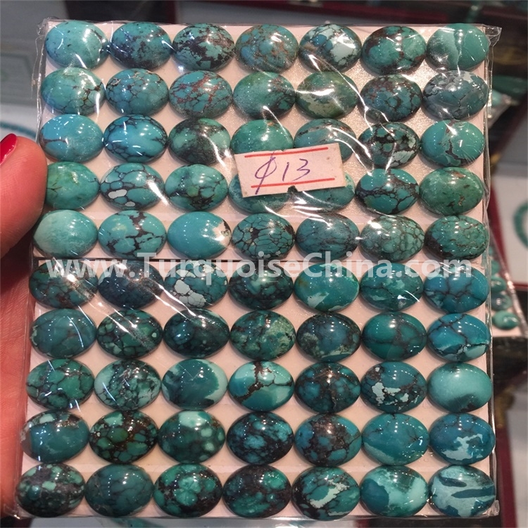 naturally genuine Hubei turquoise oval gemstone cabochon jewellery