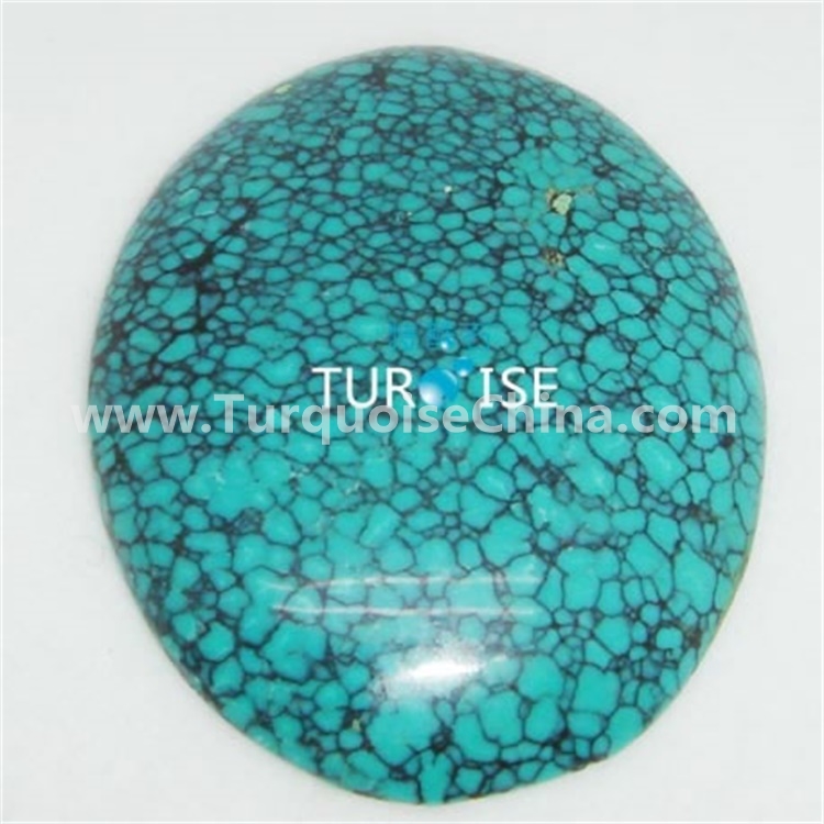 Genuine Natural Sky greenish Turquoise Oval Cabochon in Flat Bottom