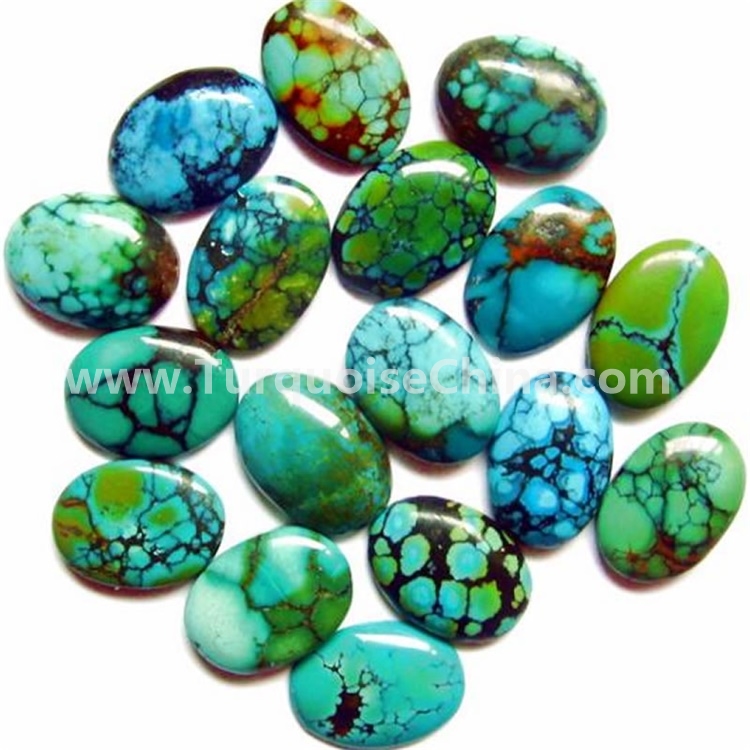 unique natural HuBei turquoise mine very hardness turquoise rough cut out turquoise oval gemstone cabochon