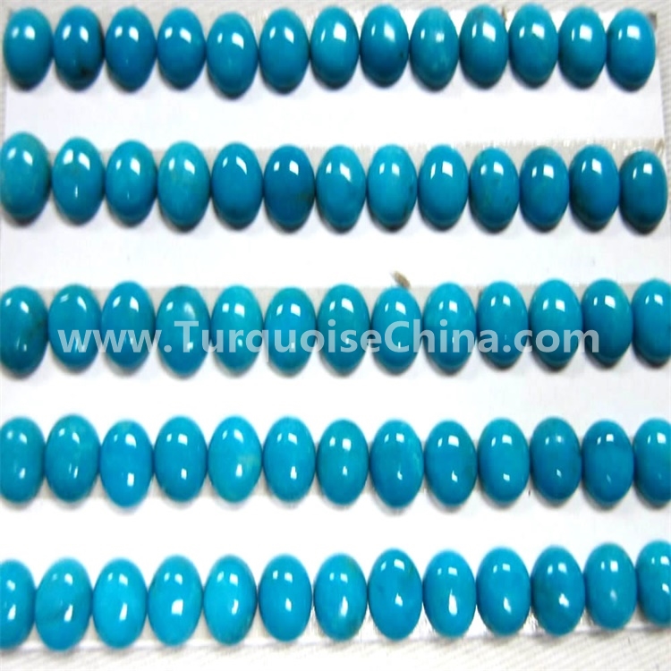 8x10mm Natural Sleeping Beauty Turquoise Smooth Oval Cabochon