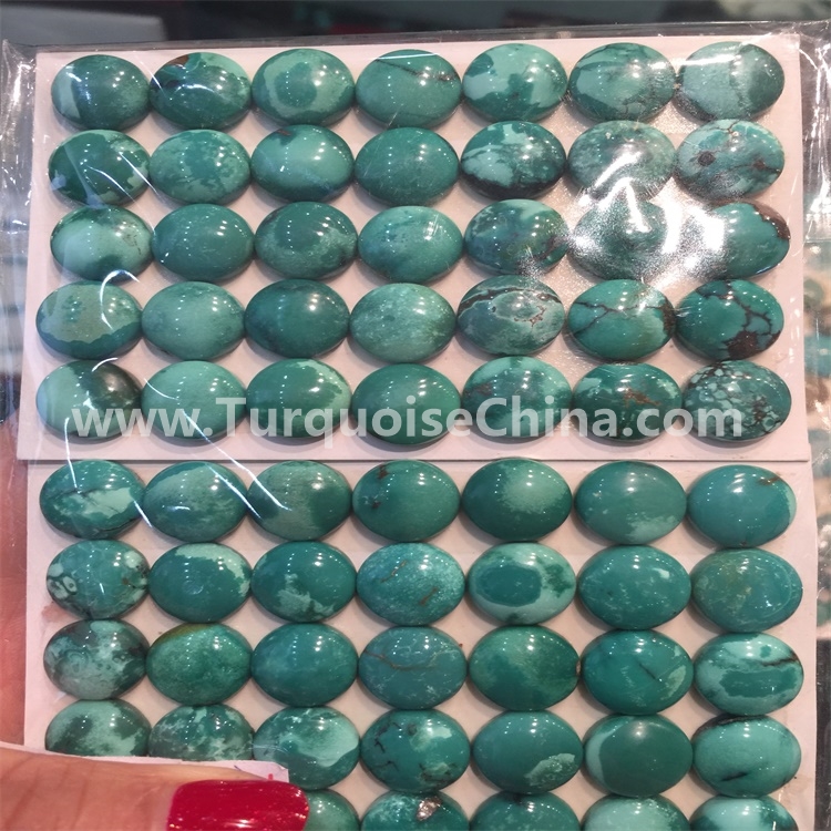 real turquoise oval cabochons jewelry