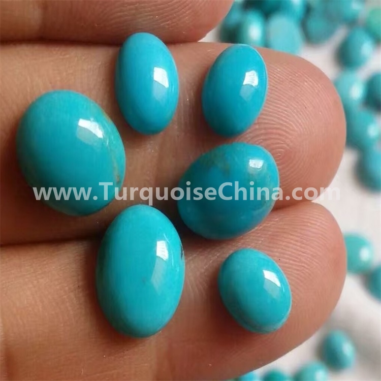 Blue and green color jade turquoise oval cabochons
