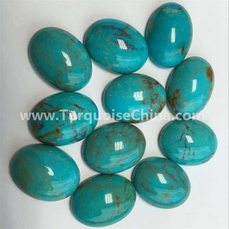 Natural Arizona Copper Blue Turquoise Excellent Loose Oval Cabochon