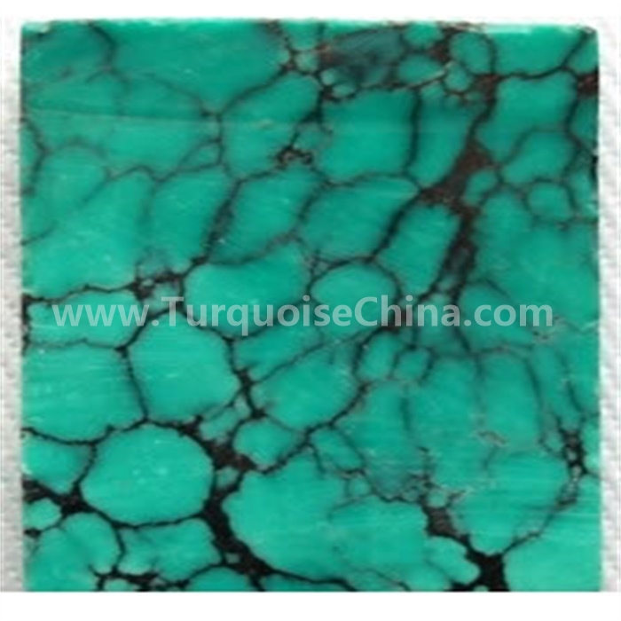 China Turquoise Rectangle Cushion Cabochon Spiderweb