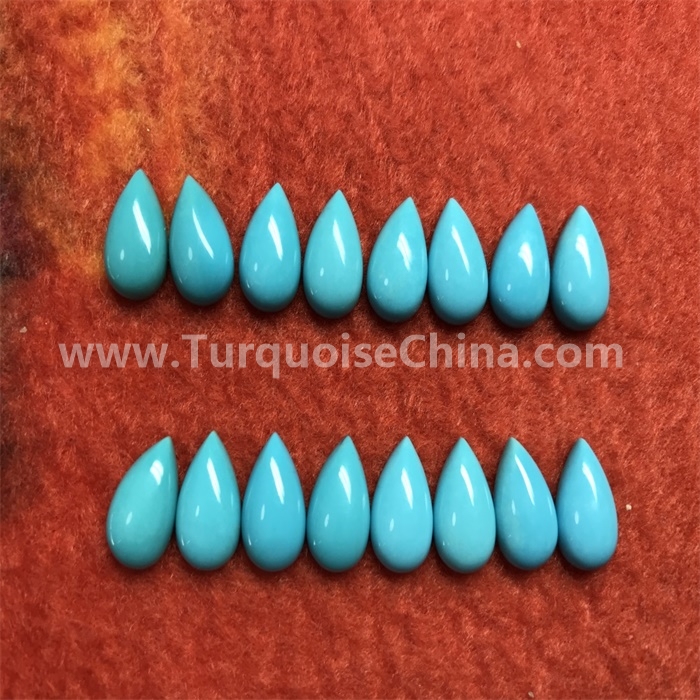 Natural Designer Arizona Turquoise Pear Cabochon Royal Loose Gemstone 9x7mm