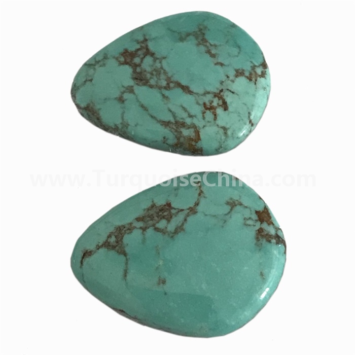 100% Natural Tibetan Turquoise Pear Cabochon Loose Gemstone turquoise pairs cabochons