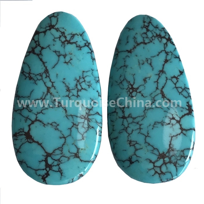 100% Natural Designer Spiderweb Tibet Turquoise Pear Cabochon Gemstones