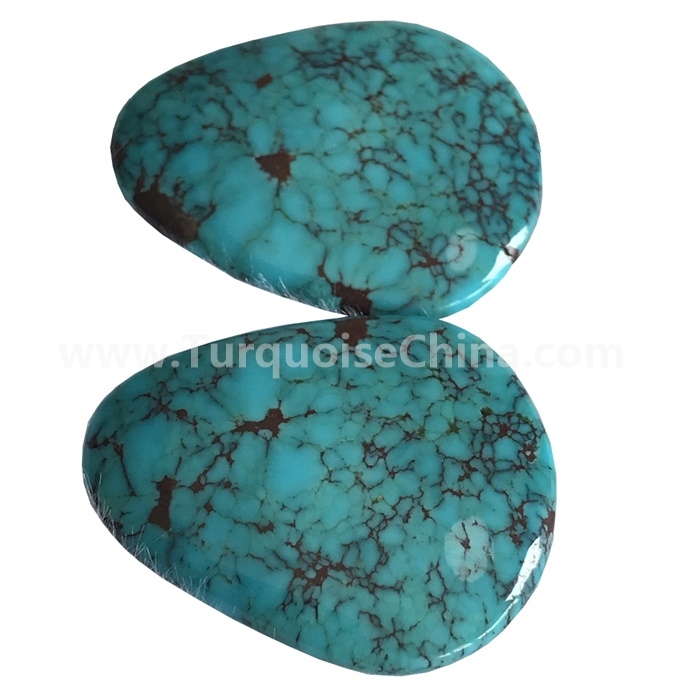 Turquoise Stone Pear 30x40 mm Flat shape match pairs Cabochon