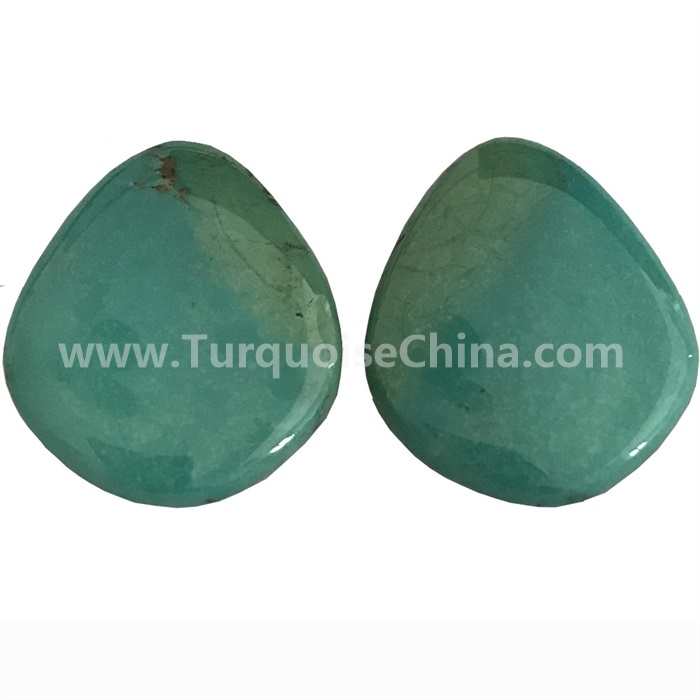 Green Natural Turquoise Pear Match Pairs Gemstone cabochon jewelry
