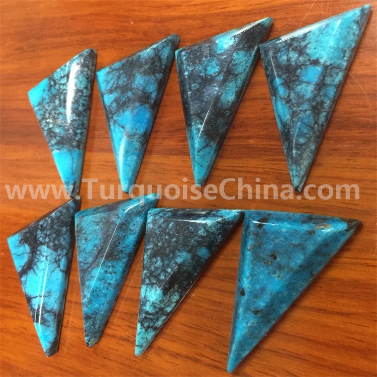 Natural Turquoise Triangle Cabochon Hand-Cut Turquoise Cabochon