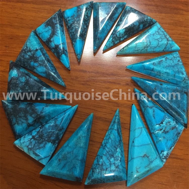 Chinese Turquoise Stone Cabochon Triangle Jewelry Supplies