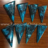 Unique natural turquoise triangle cabochon beads semi-gem