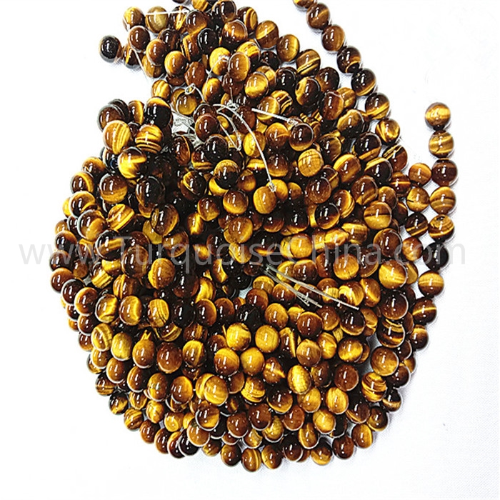 Natural yellow tiger eye stone round shape beads gemstone strings