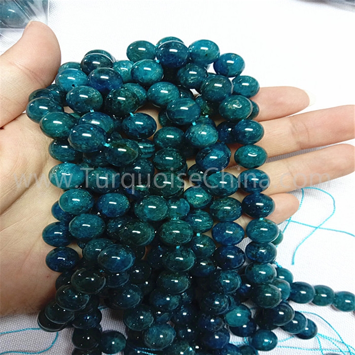 Natural Blue Apatite round shape beads gemstone strings AA