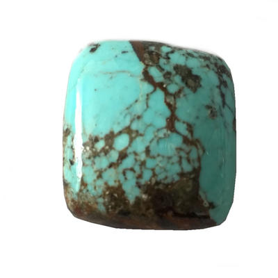 Spiderweb turquoise cabochon trapezoid shape Light brown with dark brown