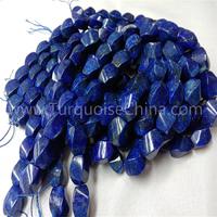 Natural blue Lapis square and faceted shape gemstone strings
