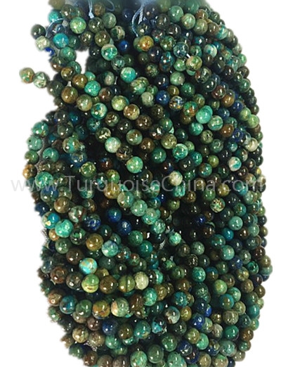 Natural Chrysocolla round shape beads green gemstone strings