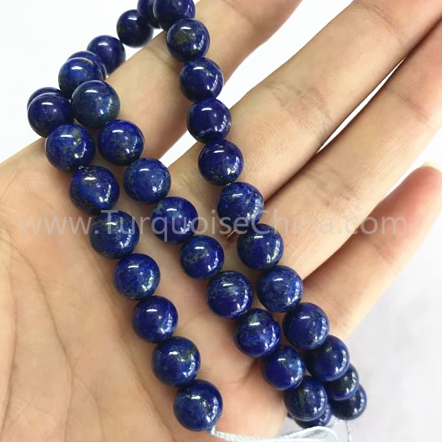 Natural blue Lapis round shape beads smooth gemstone strings