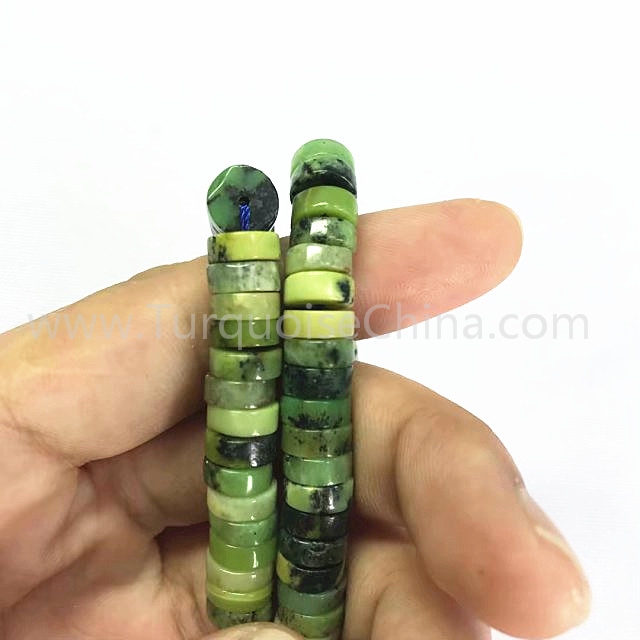 Natural green Chrysotine rondelle shape beads gemstone strings