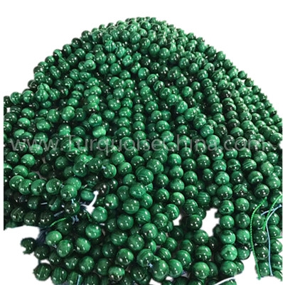 Natural Malachite round shape beads green and smooth gemstone strings