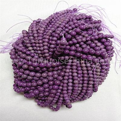 Natural Phosphosiderite round shape beads smooth and purple gemstone strings