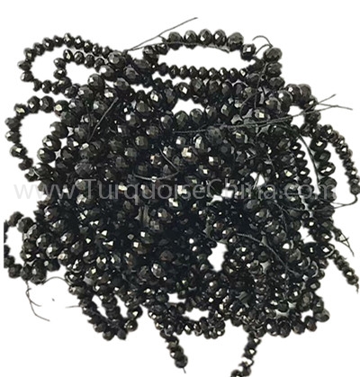 Natural black Spinel faceted shape beads gemstone strings