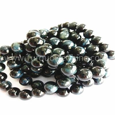Natural blue tiger eye round shape beads gemstone bracelet