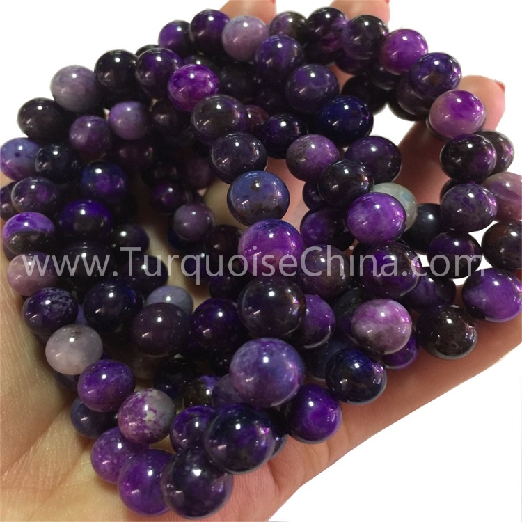 Natural Sugilite round shape beads gemstone bracelets