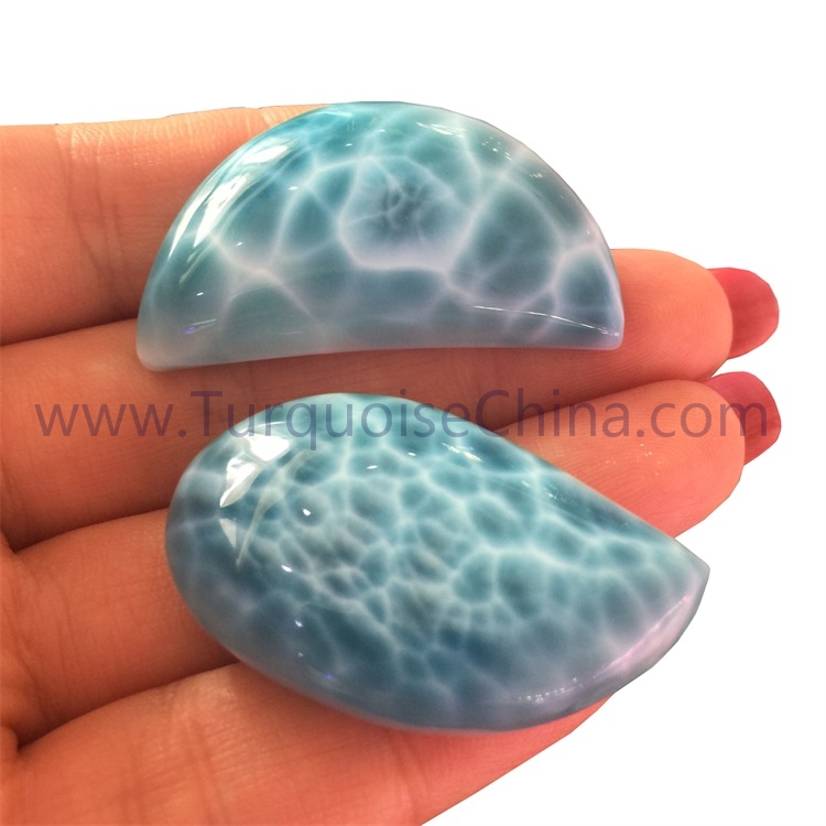 Hot-sale natural Larimar gemstone cabochon in different shape and size