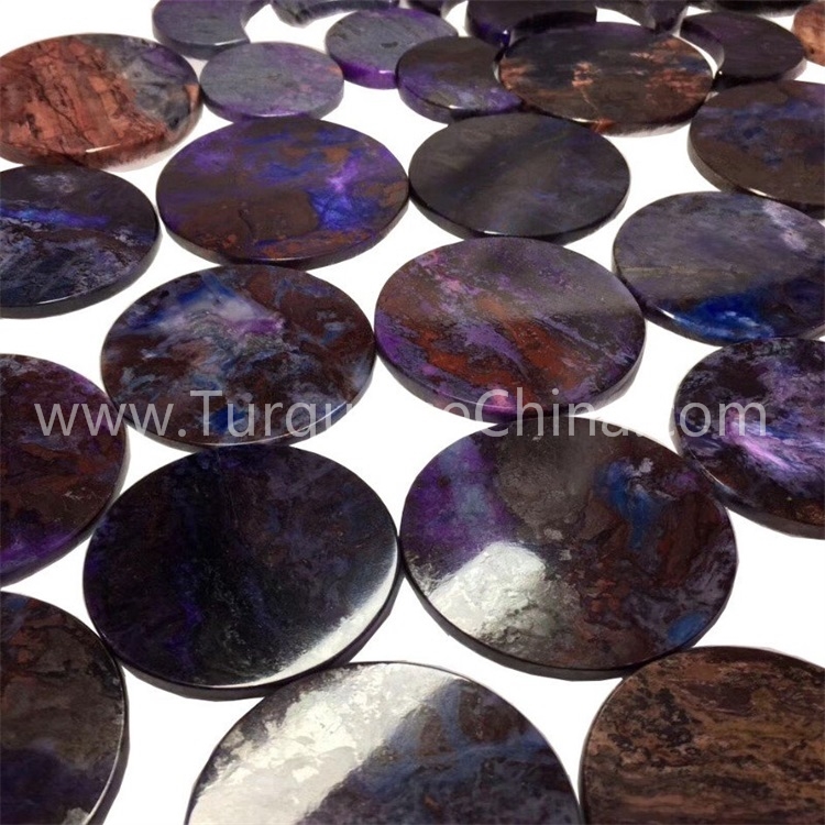 Natural Sugilite oblaten cabochon polishing and smooth gemstone