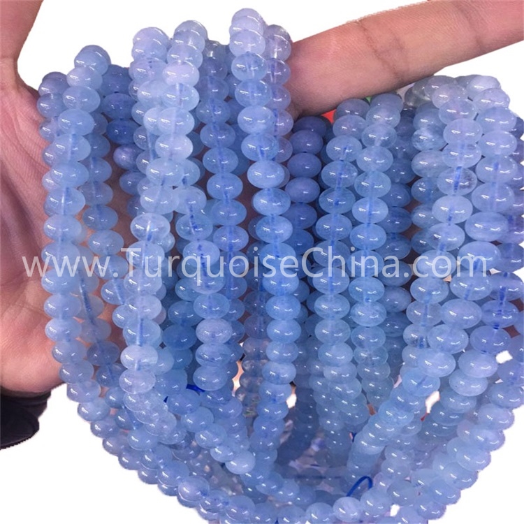 Natural Blue Aquamarine Round Gemstone Loose Beads